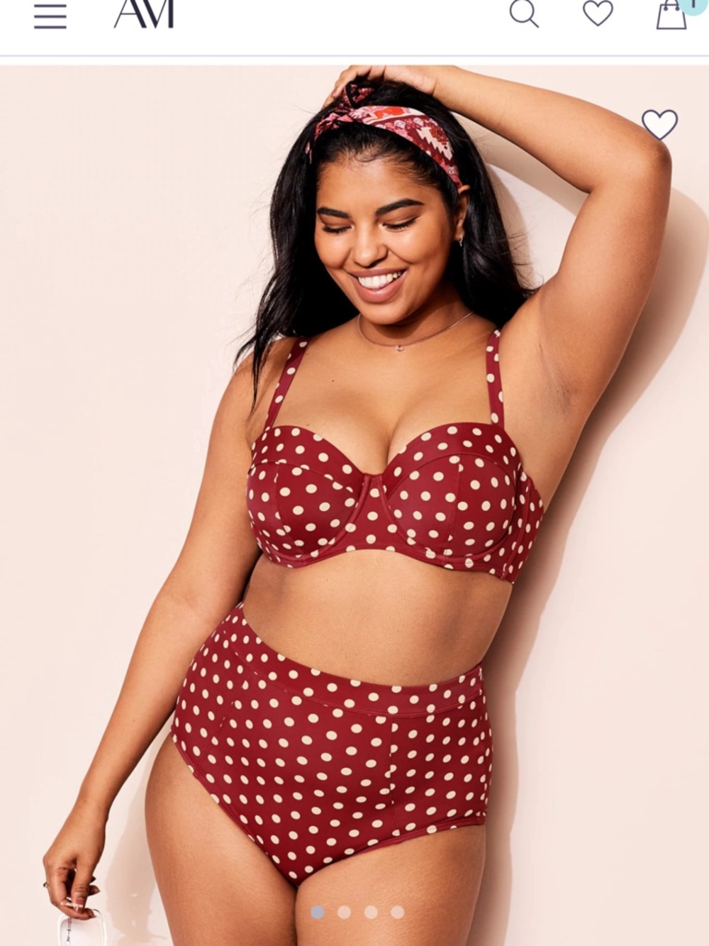 Adore Me Red Polka Dot High-Waist Bikini